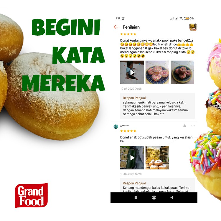 Donat Kentang Resep Koeno FRESH Food Homemade Enak isi 10 pcs