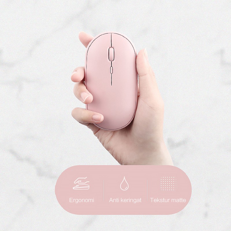 Mouse Wireless Optical Mouse Warna Macaron Dengan Desain Minimalis / Mouse Bluetooth Wireless Simple