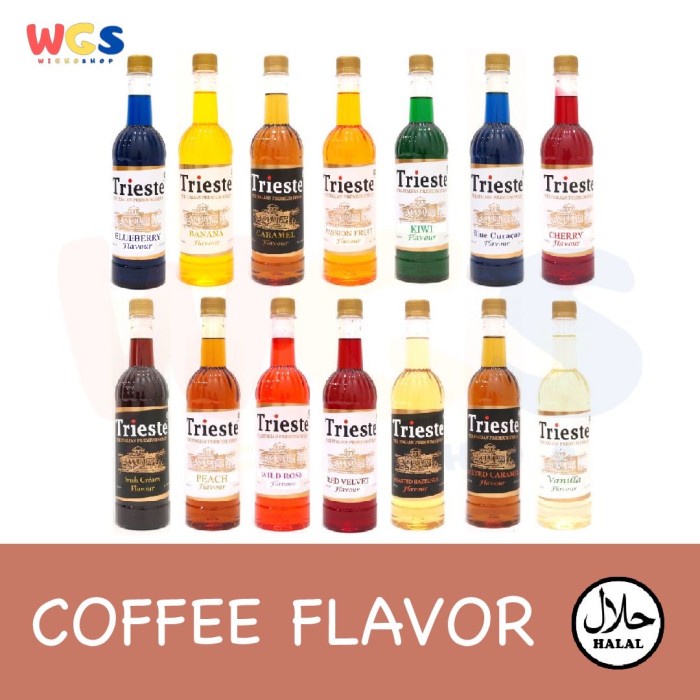 

✨COD✨ Syrup Trieste Premium - Varian Coffee Flavours - 650 ml - Note Rasa Lain