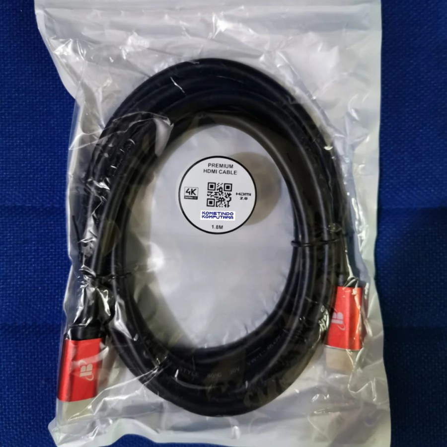 KABEL HDMI TO HDMI 1.8M PREMIUM HDMI 2.0 CABLE 1.8 METER 4K ULTRA HD