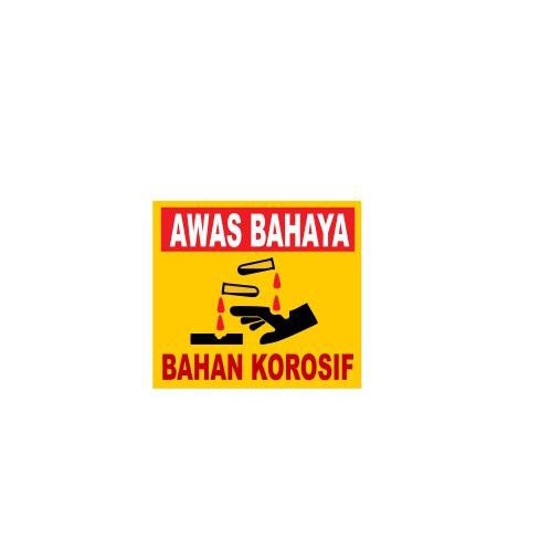 

stiker awas bahan korosif zero57