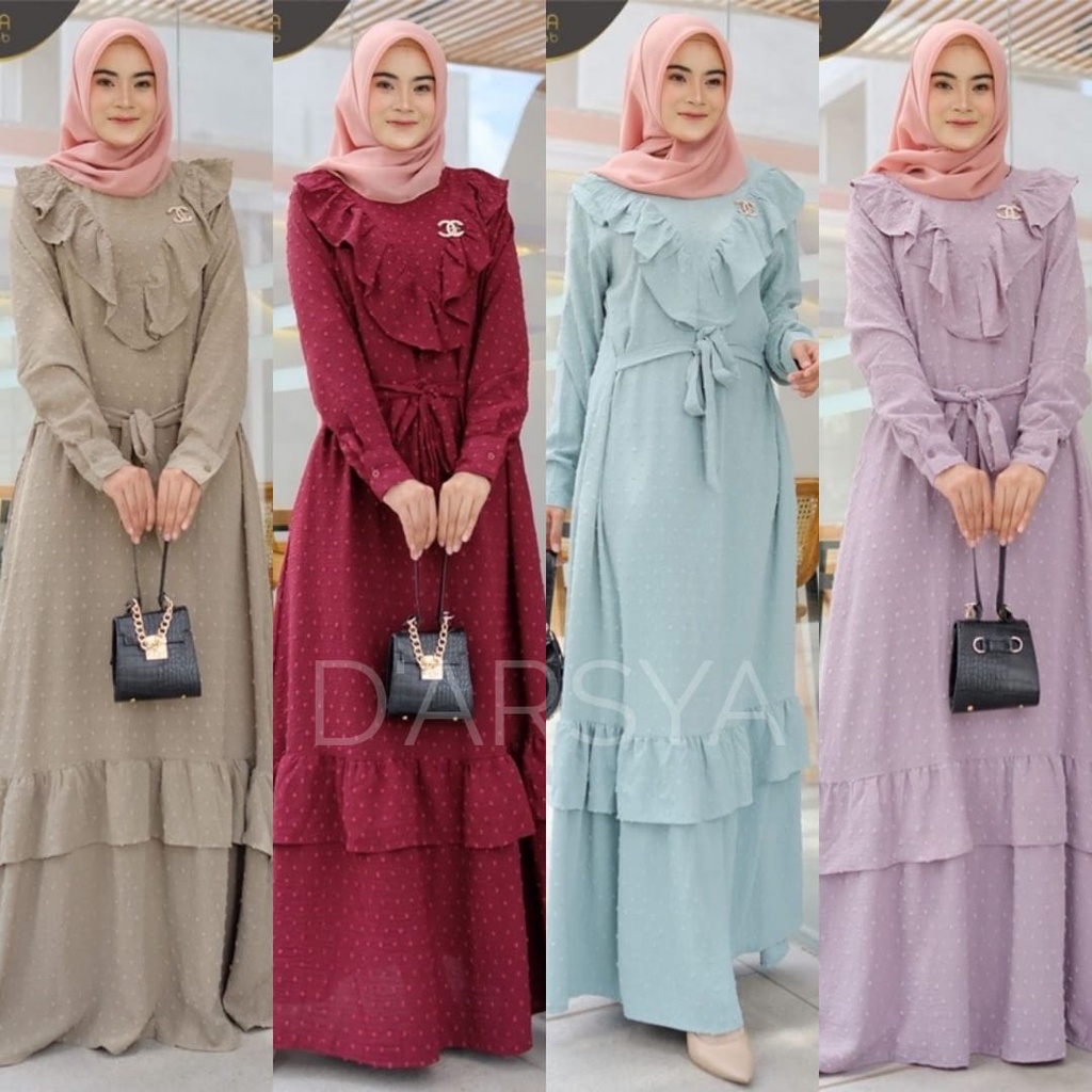 (COD) Terbaru Livy Dress maxi Wanita Rubiah Premium Import High Quality Ori By Kheyra