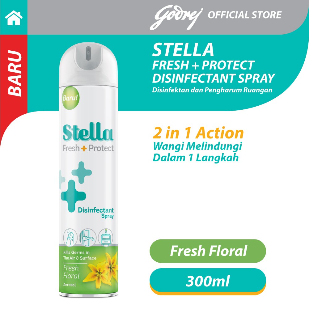 Stella Fresh &amp; Protect Aerosol 300 ml Fresh Floral / Fresh Citrus