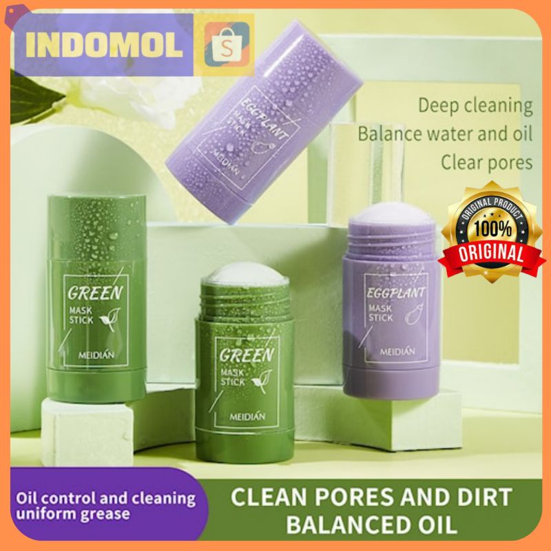 Masker Wajah Meidian Median Stick Mask Green Tea Eggplant Mask Cleansing Clay Original Asli Ori