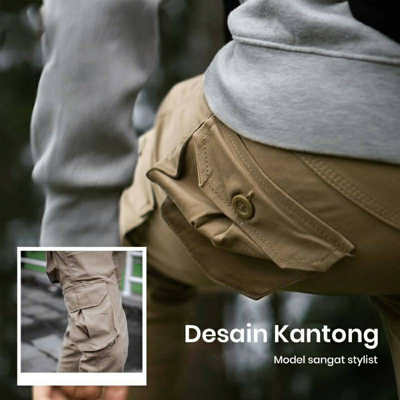 cargo panjang premium original army Rip pinggang Fit 27-38