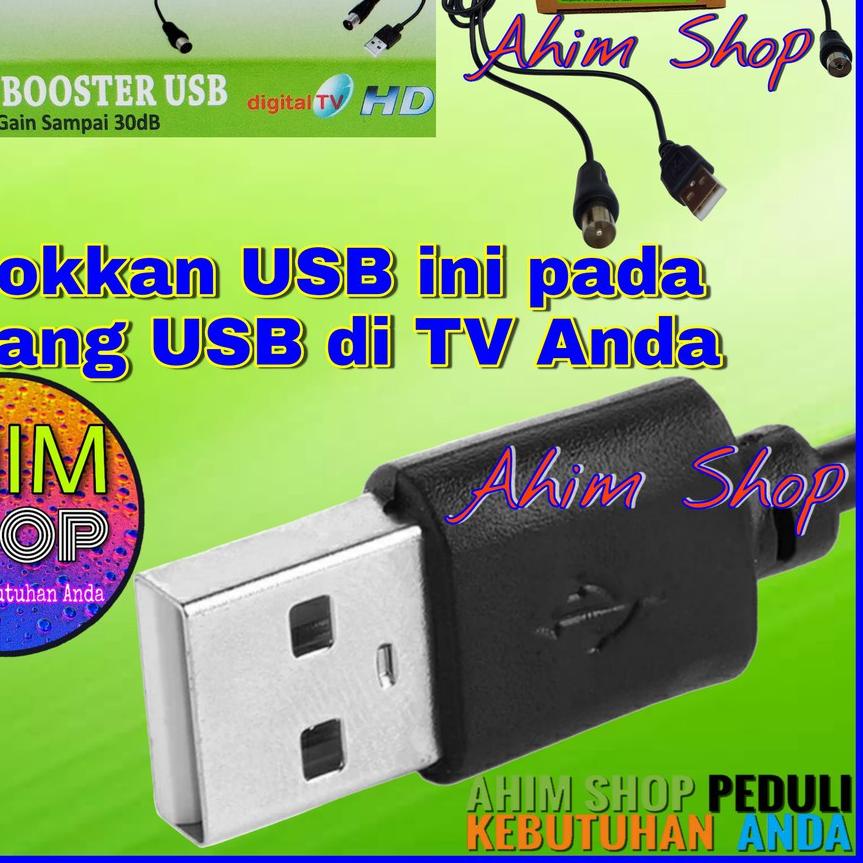 ♀ VDR BOOSTER Antena USB Amplifier UHF Gain Max 30dB Alat Penguat Sinyal Kabel Antenna TV HDTV V-201
