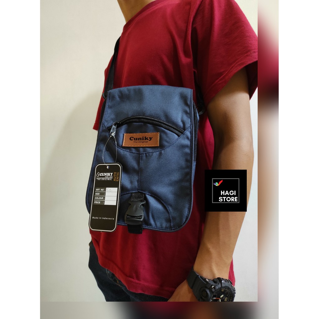 Hagi Store Sling Bag Pria F1 Navy