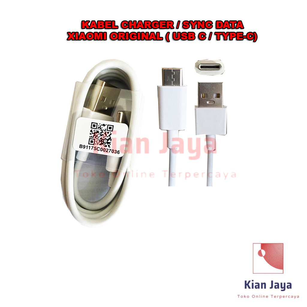 Kabel Charger Sync Data Hp Charging Ori Xiaomi USB Tipe Type C Output 3A Original 100%