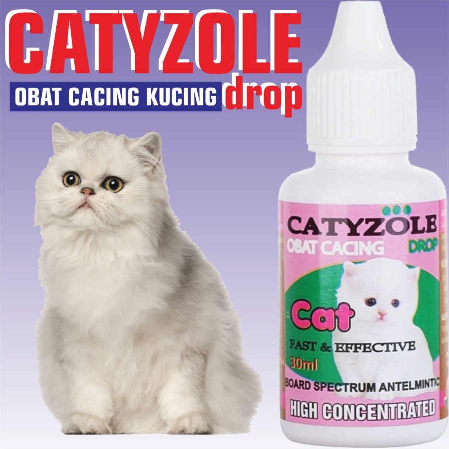 CATYZOLE DROP - Obat Infeksi Cacing Kucing Cat Kitten or adult 30ml