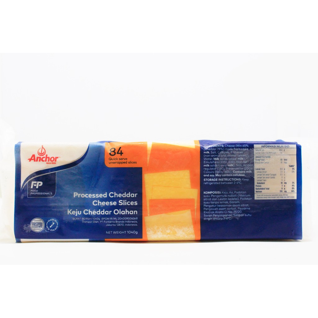 

ANCHOR Keju Slice Orange Cheddar Cheese Slice - 84 Slice 1040 gr