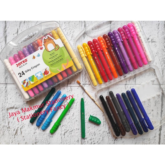 

Hot Sale Crayon Halus / Silky Crayon Joyko 24 Warna Slc-A-24 (1 Set) Bagus