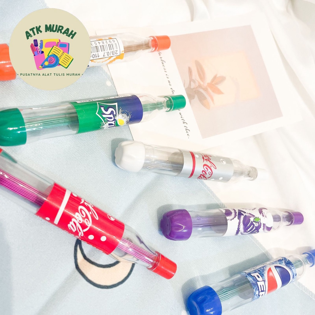 

refill pensil botol softdrink isi pencil botol soda lucu imut kado unik souvernir alat tulis kantor perlengkapan sekolah
