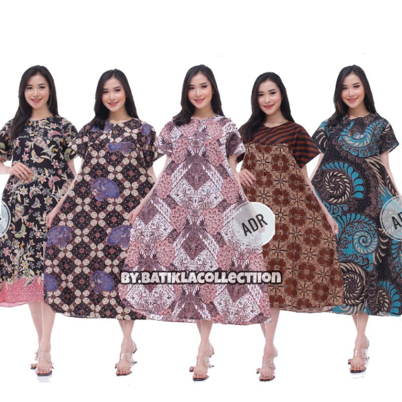 Daster Batik Payung Katun - Motif Daun - Leher Kancing - Bumil - Busui - (DPT001-160)