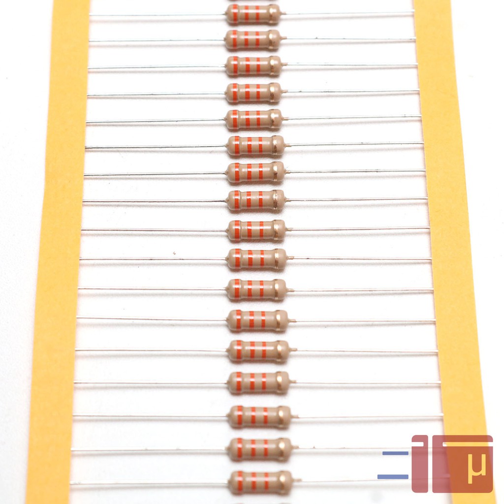 x10 Resistor 33K 1/2W Karbon 5% Taiwan Kaki Tembaga