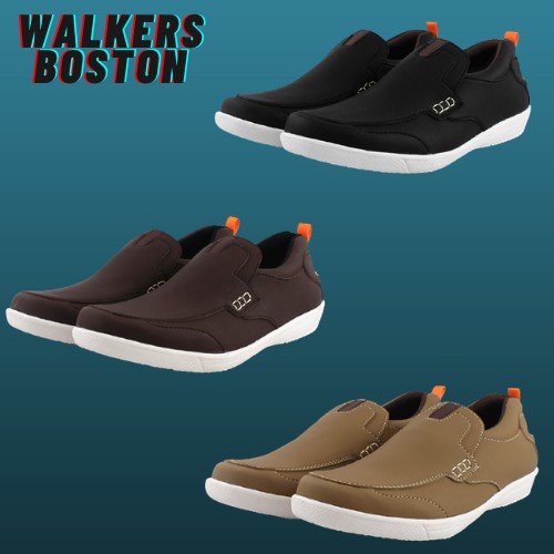 MS Shoes - Wlkr Boston Slop Hitam - Coklat - Cream | Sepatu Pria Slipon Murah Branded Keren