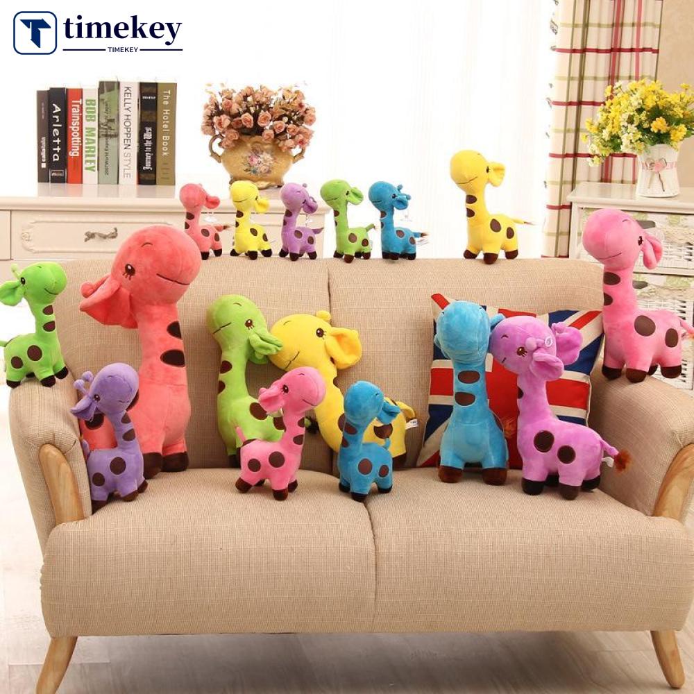 Timekey Mainan Boneka Stuffed Plush Jerapah Lucu Kreatif 18cm Untuk Hadiah D2S2