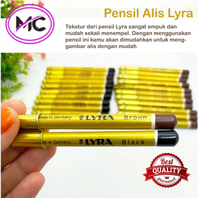 Pensil Alis Original Lyra Warna Hitam Coklat Gold Premium Asli Eyebrow Pencil Liner