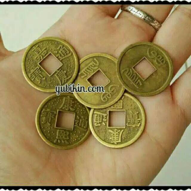 440 Piece Koin Uang China Besi 25mm Warna Emas Bakar