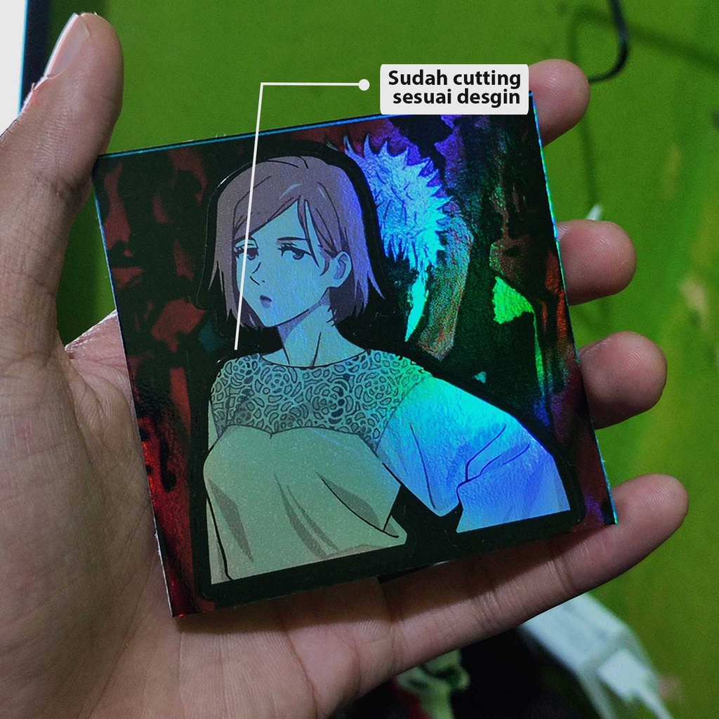 STICKER STIKER HOLOGRAM ANIME -JUJUTSU KAISEN KUGIKASKI NOBARA - STIKER LAPTOP