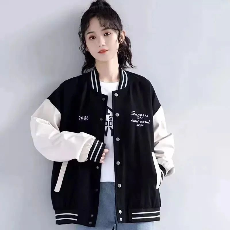 SUNNEXS 1986 Jaket Baseball Wanita Oversize | Varisty Jaket Baseball Wanita Korean Style | Jaket Korean Style Baseball