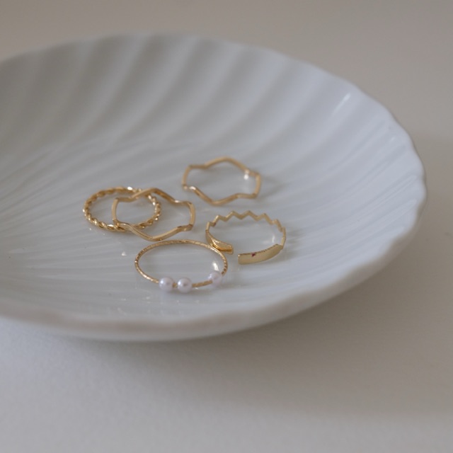 Ark.co - Ricotta set rings (in Gold &amp; Silver) cincin stack tumpuk simple minimalis