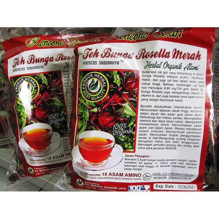 

Teh seduh Bunga Rosella Merah Rosela Kencono Sari Herbal Asli Original