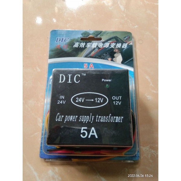 Power Supply dc 24v ke 12v 5A merek DIC Step Down DC TO DC