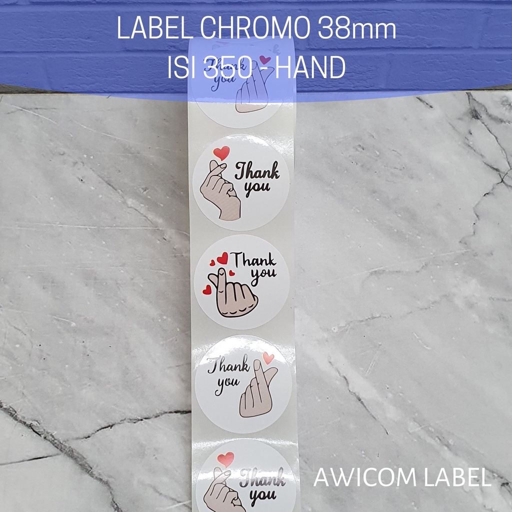 

350 PCS (1 ROLL) Stiker Label Thank You Homemade Handmade 38mm RB9