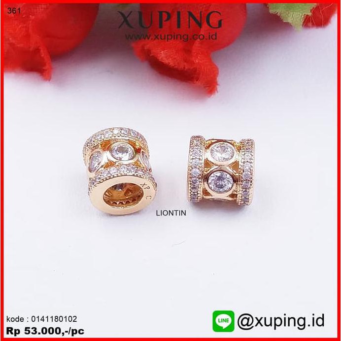XUPING LIONTIN TABUNG MOTIF EMAS ZIRCON 0141180102