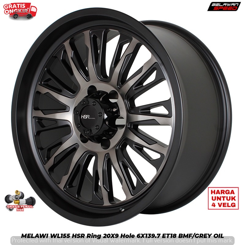 VELG MOBIL MODIFIKASI UNTUK MOBIL PAJERO FORTUNER HILUX DC TRITON STRADA MELAWI WL155 HSR R20X9 H6X1