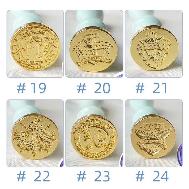 Kepala Stempel Lilin Aneka Motif Bahan Kuningan Alloy Gaya Retro
