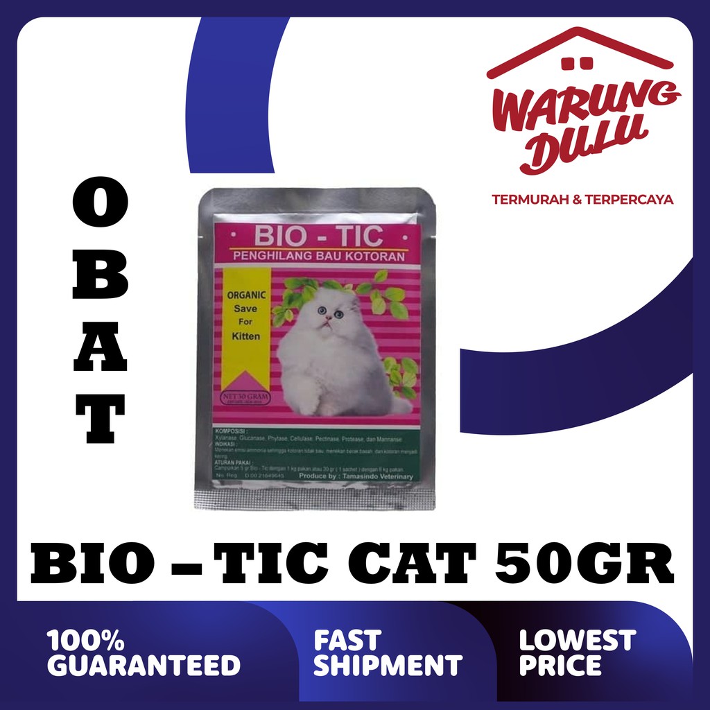 BIO TIC CAT 30GR PENGHILANG BAU KOTORAN KUCING AMAN TERJILAT DEPTAN