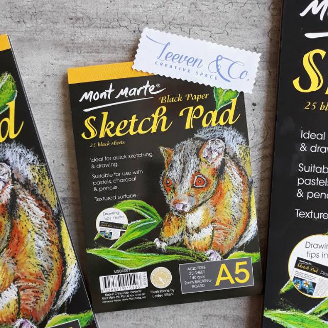 

MONT MARTE SKETCH PAD BLACK UK. A5 / A4 / A3