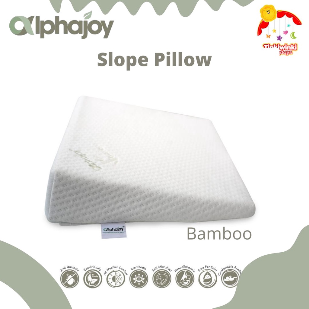 Alphajoy– SLOPE Bamboo Baby Wedge Pillow 100% Natural Latex