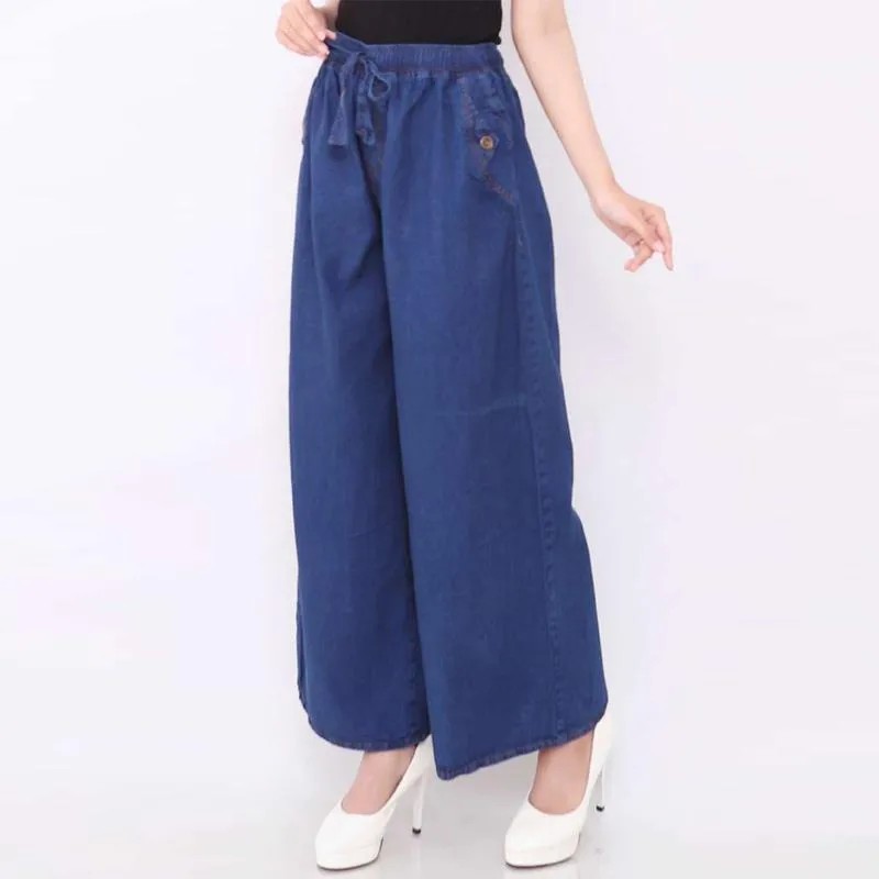 Dazina Kulot Jeans Wanita M Fit to XXL - Ice blue