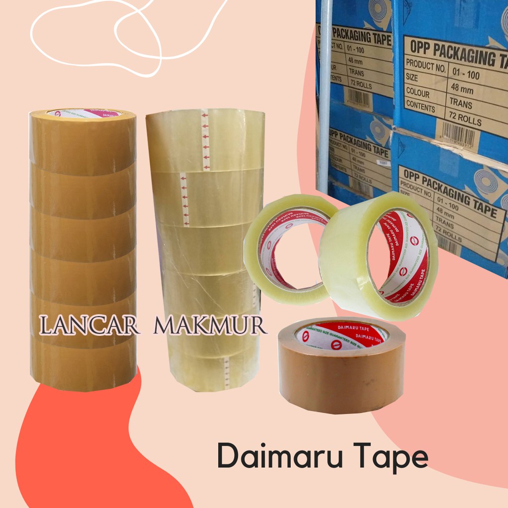 

Lakban coklat/ bening merk Daimaru Tape (1slop @6roll)