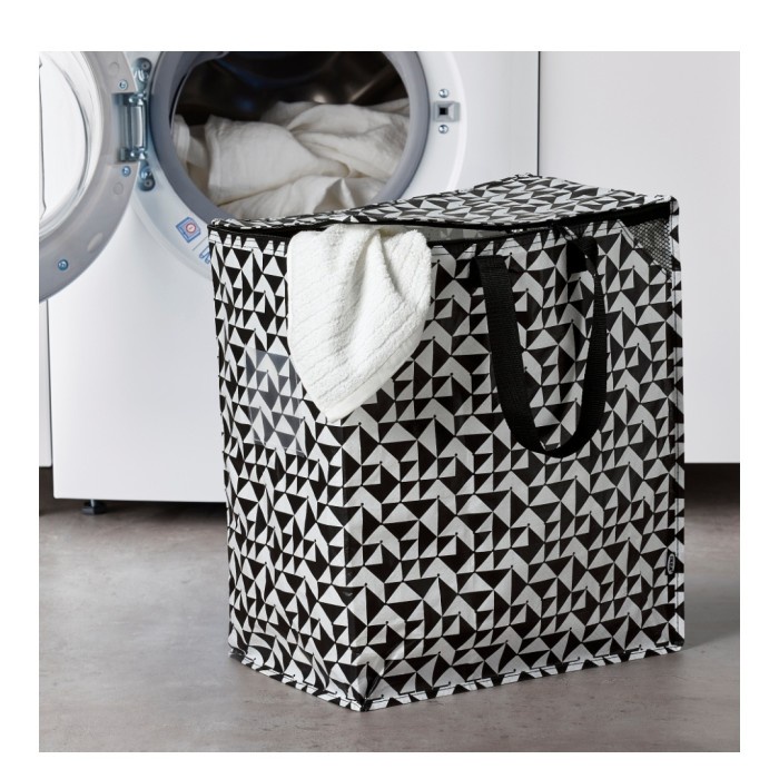 Tas laundry besar 47L dg resleting tas belanja dg bukaan atas