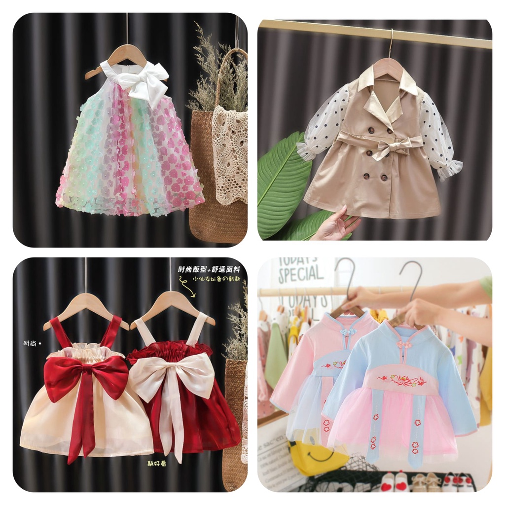 0-3TAHUN DRESS PESTA ANAK PREMIUM IMPORT/ DRESS KOREA PRINCESS ANAK BAYI / DRESS BLAZER ANAK IMPORT