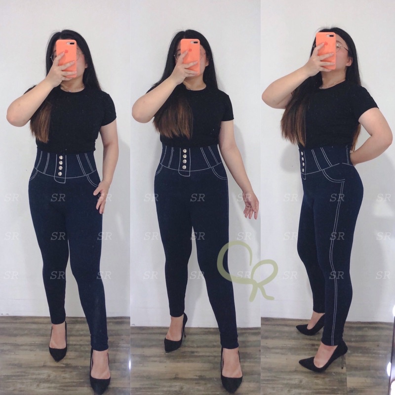 Celana Legging Import Wanita Highwaist Jegging HW Stretch Premium Cotton