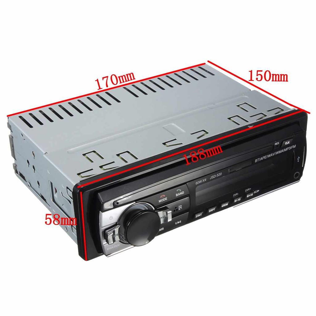 Tape Audio Mobil Truck dan Bus auto voltage 12 volt 24 Volt single DIN Bluetooth USB MP3 FM Radio