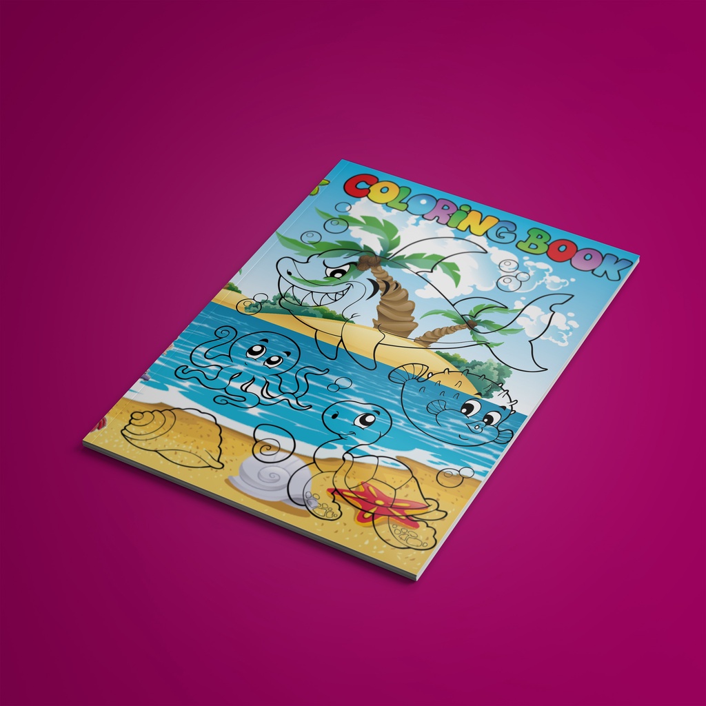 Buku Mewarnai BINATANG LAUT Buku Gambar Anak TK PAUD