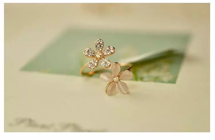 MORYMOSHI C08 Cincin Wanita  Bunga Berlian Fashion Korea Murah