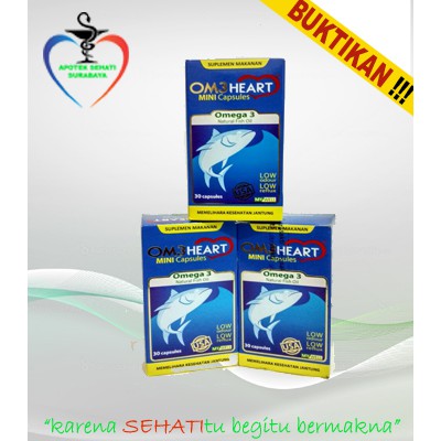 Om3heart Omeheart mini capsules Omega 3 Natural Fish Oil Minyak ikan isi 30