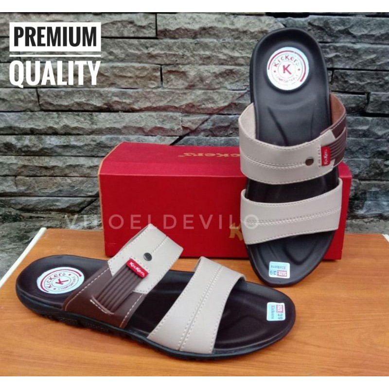 Sandal Kulit Pria / Sandal Slide / Sandal Casual Pria /  Sandal Slop (SELOP Kombinasi PRIA)