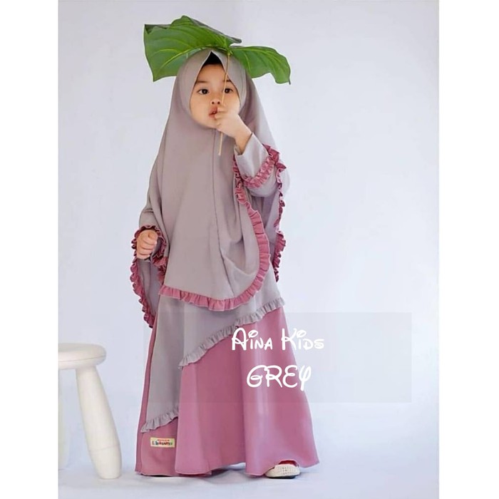May488 Baju Anak Syari Baju Muslim Anak Gamis Anak Plus Cadar   6472VS Misca Aina Kids / Baju Cant