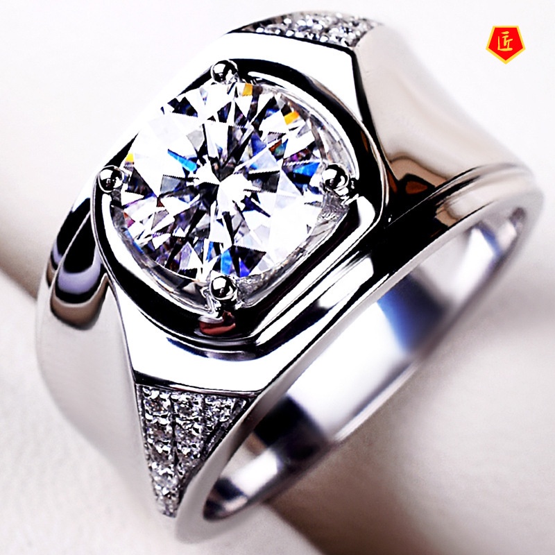 [Ready Stock]Men's Personality Elegant Moissanite Ring