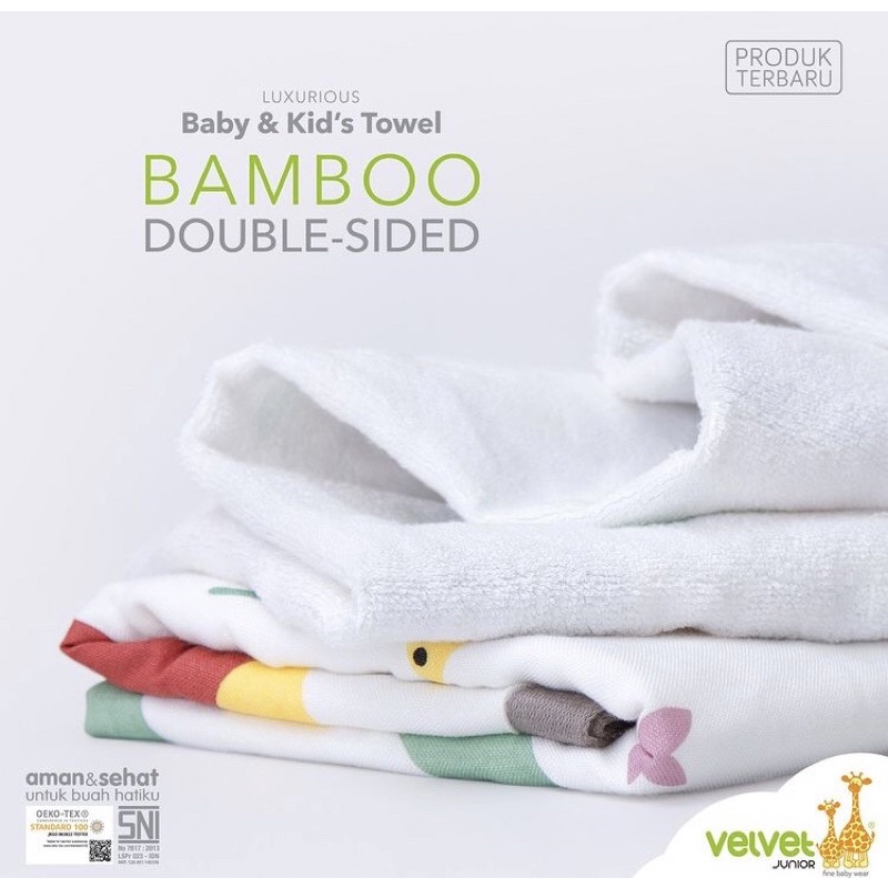 Ohanababy.id VELVET JUNIOR BABY & KID'S BAMBOO DOUBLE SIDED TOWEL / HANDUK BAYI-1