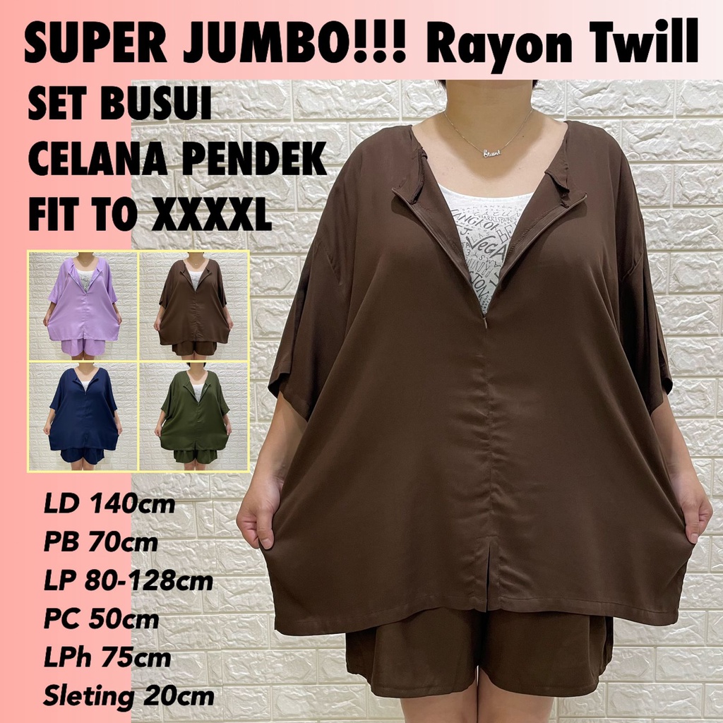 SETELAN CELANA PENDEK HAMIL|MENYUSUI XXXXL RAYON TWILL PREMIUM