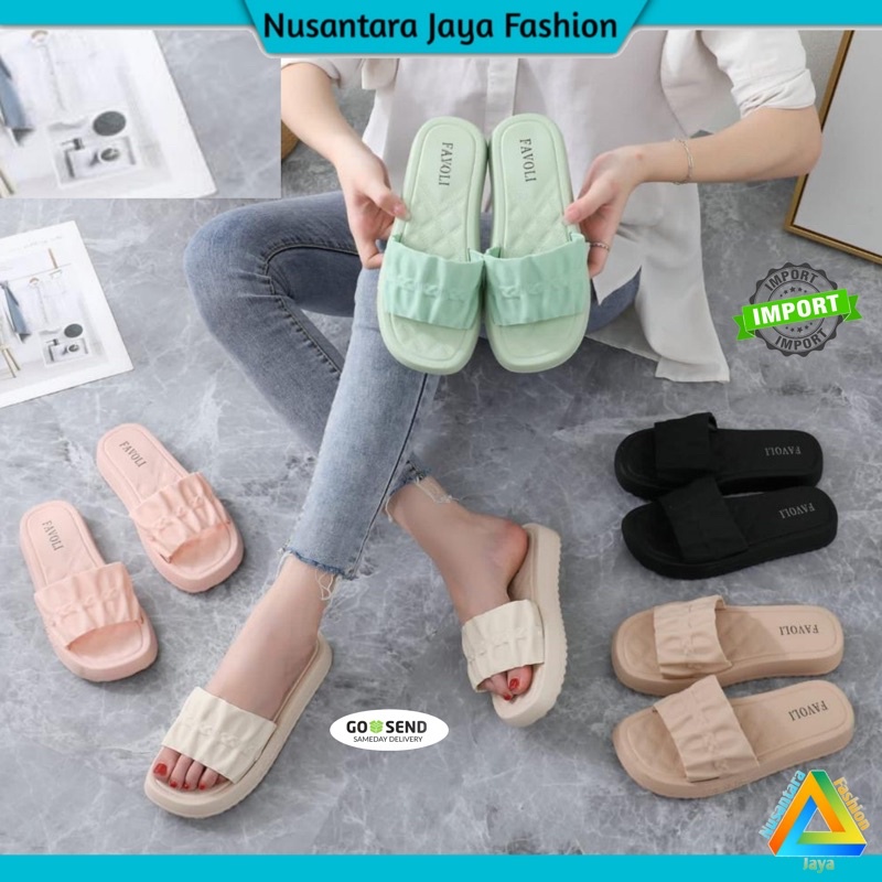 6.6 Sandal Kerut Wanita CLARA Selop Jelly V202 S6