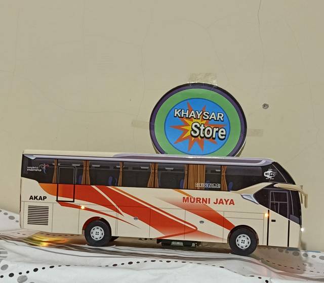 Miniatur bus bis SR2 MURNI JAYA PLUS LAMPU